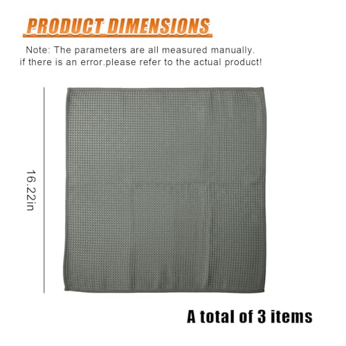 Craedli 3PCS Waffle Weave Microfiber Towel, 16 × 16 Inch Soft Absorbent Microfiber Drying Towel Car Detailing Cloth, No-Scratch Glass Cleaning Rags Car Wash Towels for Car and Home Polishing (Gray) - color: Gray