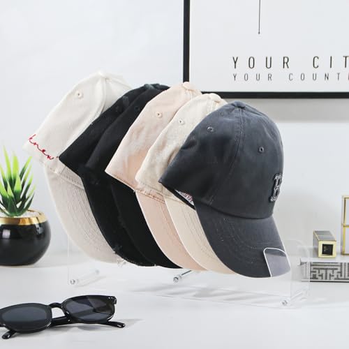 Baseball Hat Organizer Rack,2 Pack Acrylic Baseball Caps Storage Holder for Closet,Retail Hat Display Stand for Vendors