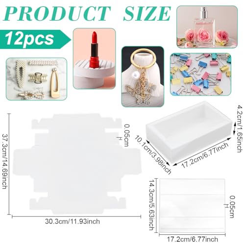 PH PandaHall Drawer Kraft Boxes 6.7x3.9x1.6 Inch White Gift Boxes with Clear PVC Windows Rectangle Paper Box Gifts Wrapping Box for Wedding Proposal Candy Cookies Bakery Party Favor, 12pcs - color: White