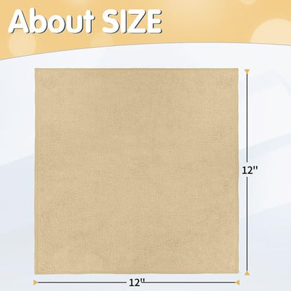 20 Pack Beige Microfiber Cleaning Cloth, Lint-Free Car Wash Towels, All-Purpose Absorbent Cleaning Rags for Housekeeping, Dust Cloth for Office, Mechanic, Automotive - color: Beige