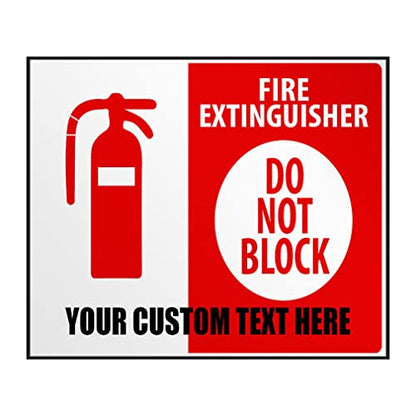 Custom Industrial Decals Horizontal Vinyl Stickers Fire Extinguisher Do Not Block Sign Fire Exit and Emergency Industrial Safety Sign Label Personalized Text Here 24x18Inches Personalized Text Here - color: Personalized Text Here, size: 24x18inches