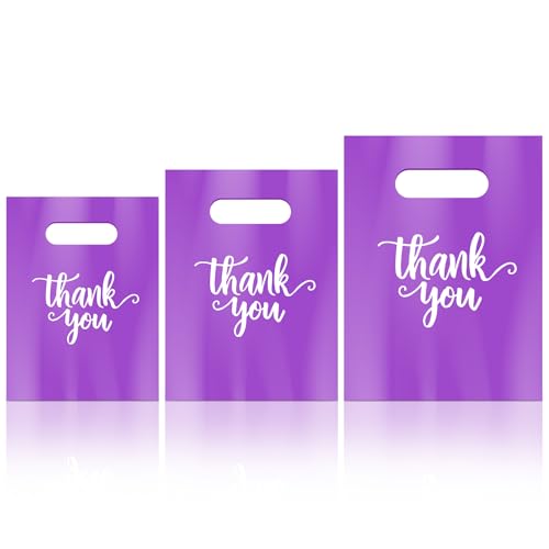 Eersida 200 Pcs Thank You Bags for Small Business, Purple - color: Purple
