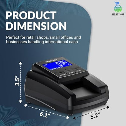 Counterfeit Bill Detector Machine with UV Flashlight, IR MG UV Detection - Fake Bill Checker for USD, EUR & GBP, Cash Value Calculator with Automatic 4-Way Orientation
