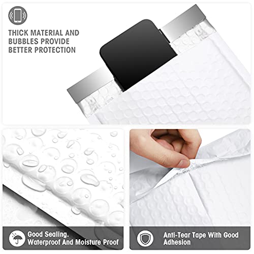 Metronic Bubble Mailers 6x10 Inch 25 Pack Self-Seal Padded Envelopes White - color: White, size: 6x10" 25PC