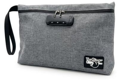 Secure Money Travel Bag with Zipper, Multiple Pockets and Combination Lock Close - color: Gray