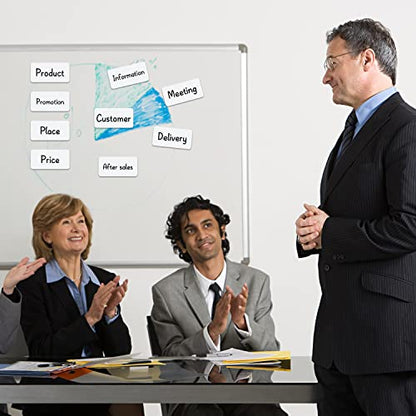 Dry Erase Magnetic Labels 4x2 Inch White, Reusable Magnetic Dry Erase Labels for Classroom Office Whiteboards，Pack of 40 - color: White, size: 4 x 2 Inch