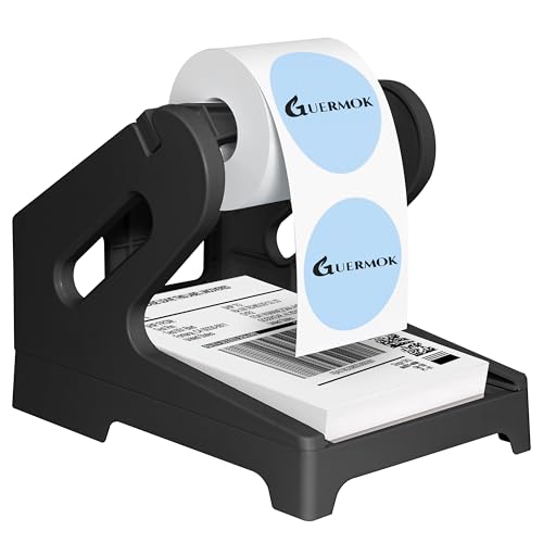 Guermok Thermal Shipping Label Holder for Rolls & Fan-Fold Fragile Stickers - color: Black