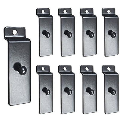 Metal Slatwall Utility Hooks, 10pcs Commercial Slatwall Picture Hook Notch Picture Display Hooks Hangers Painting Hook for Photo Frame Painting Arts Center Slat Panel (Black) - color: Black