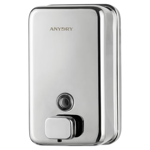 anydry Commercial Soap Dispenser Wall Mounted 37oz Brushed Stainless Steel - color: Polished