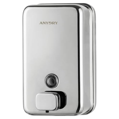 anydry Commercial Soap Dispenser Wall Mounted 37oz Brushed Stainless Steel - color: Polished