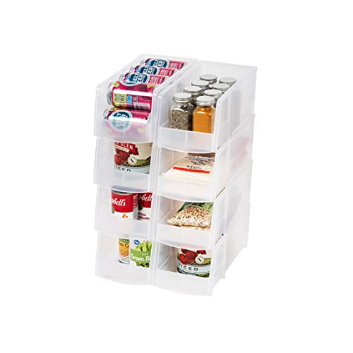 IRIS USA 8-Pack, Large Clear Stackable Storage Bins - color: Clear, size: Large - 8 Pack