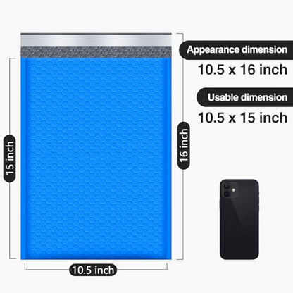 UCGOU Bubble Mailers 10.5x16" 40 Pack Usable Size 10.5x15" Blue Padded - color: Blue, size: 10.5x16" 40PC