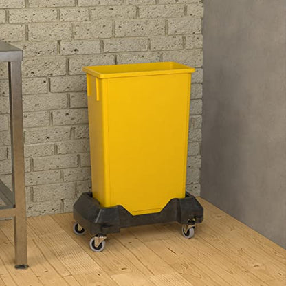 23 Gallon Yellow Slim Jim Trash Can with Dolly - color: Yellow, size: With Wheels, style: No Lid