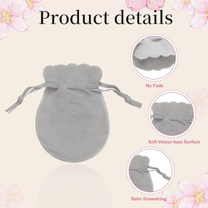 uxcell 20pcs Small Velvet Drawstring Pouches, 3.5"x4.7" Jewelry Bags, Gray - color: Gray, size: 3.5" x 4.7"
