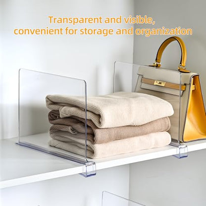 Shelf Dividers，Vertical Purse Organizer for Closet，Thickened and Sturdy Shelf Organizer for Sweater, Shirts, Handbags,8" Tall x 11" (12 Pcs) - size: 12 Pcs