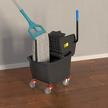26 Qt. Black Mop Bucket and Side Press Wringer Combo - color: Black, size: 26 Qt.