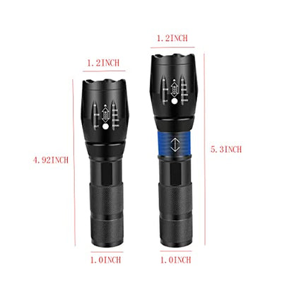 LED 395nm UV Flashlight Rechargeable, 2 in 1 UV Blacklight and White Lights - color: White