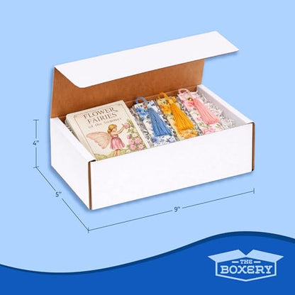 The Boxery Corrugated Mailers White Tuck Shipping Boxes (9x5x4) - size: 9x5x4