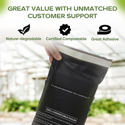 Biodegradable Poly Mailers 6x9, Compostable Shipping Bags 50pk - size: S, 50 Pack