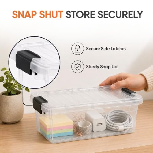 Superio 1.85 Quart Clear Plastic Storage Boxes with Lids, Stackable Organizer Containers, BPA-Free Storage Bins for Home, Office, School & Dorm, 2 Pack - size: 1.85 Quart