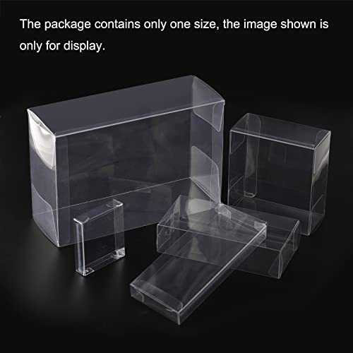 MECCANIXITY Plastic Retail Boxes 2"x2"x5.9" (50x50x150mm) Gift Box with Protecting Film for Candy, Cookies, Christmas, Wedding, Party Wrapping Clear Pack of 20 - size: 2"x2"x5.9"
