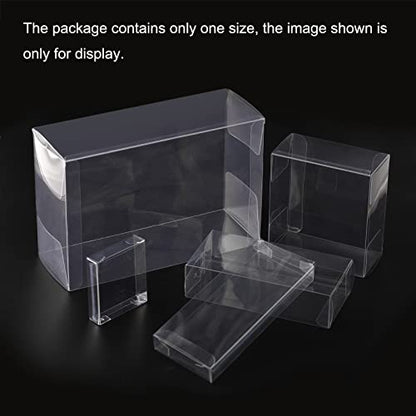 MECCANIXITY Plastic Retail Boxes 2"x2"x5.9" (50x50x150mm) Gift Box with Protecting Film for Candy, Cookies, Christmas, Wedding, Party Wrapping Clear Pack of 20 - size: 2"x2"x5.9"