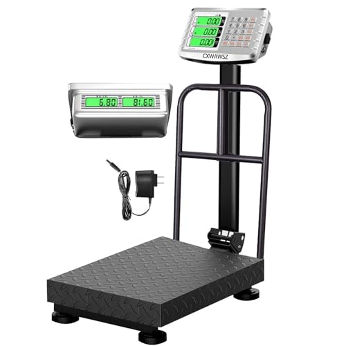 660lb Industrial Platform Scale with Removable Guardrail, LB/KG - color: Black-A