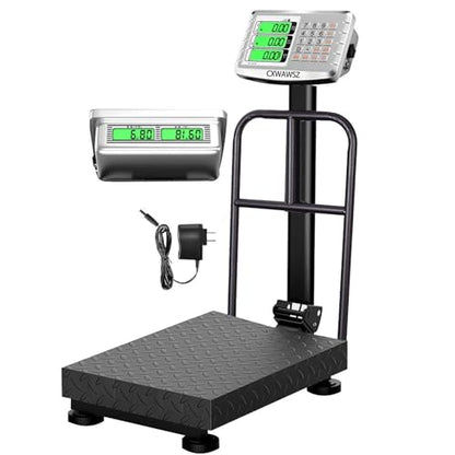 660lb Industrial Platform Scale with Removable Guardrail, LB/KG - color: Black-A