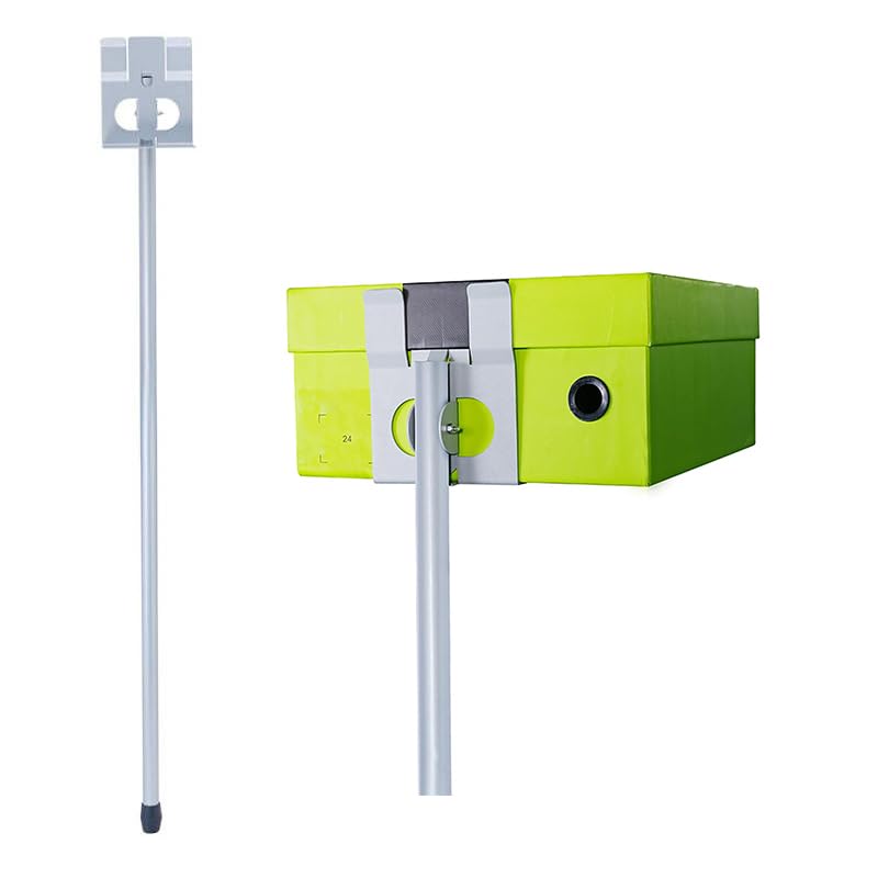 Shoe Box Retriever Retrieval Pole,Box Reacher,Shoe Box Grabber Tool,Pickup Tool ,Box Removal Tool,Aluminum Pole,Square L Shaped Grasping Plates in Standard Silver