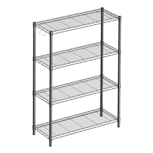 Guan River 4-Shelf Adjustable Metal Wire Shelving,Black,36"L x 14"W x 54"H - color: Black, size: 36"L x 14"W x 54"H