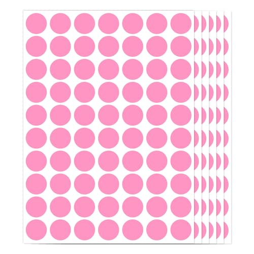 1400 PCS Pink Circle Dot Stickers 3/4" Round Coding Label - color: Pink