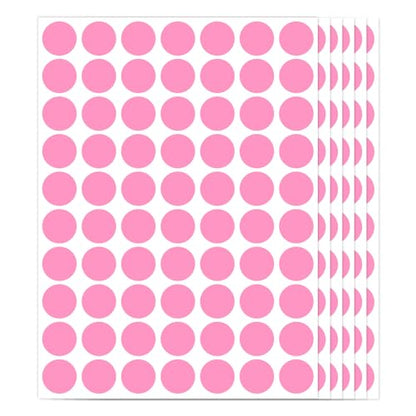 1400 PCS Pink Circle Dot Stickers 3/4" Round Coding Label - color: Pink
