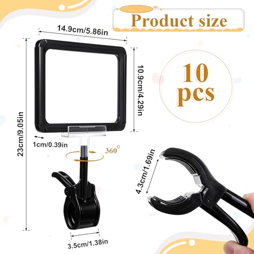 SHENLIU 10Pcs Acrylic Sign Holder with Clamp, 6x9 Double Head Display Clip