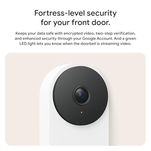 Google Nest Doorbell (Wired, 3rd Gen) - 2K Video, Live View - 2025 - Linen - color: Linen, style: Wired