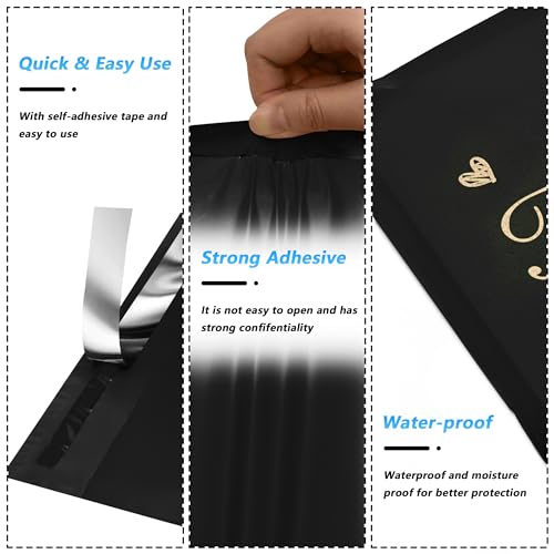 Thank You Poly Mailer 6x9 Inch 100 Pcs, Black - color: Black, size: 6x9 Inch 100 pcs