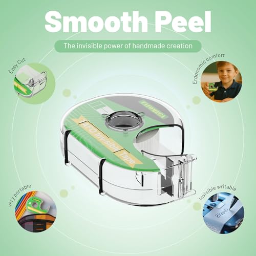Invisible Tape with Dispenser, 0.7" x 1000", 16 Pack, for Craft & Office - size: Invisible Tape, 16 Pack