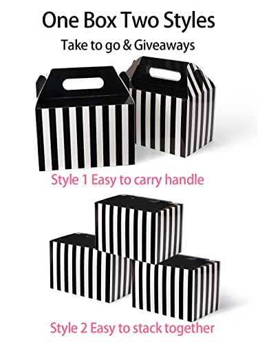 Happyhiram 30 Pack Black Striped Large Gable Boxes, 9x6x6 Inch - color: Black Stripes, size: 1 Count (Pack of 30)
