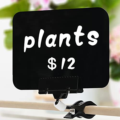 8 Pack Clip on Sign Holder, 8.2 x 5.8” Chalkboard Clips for Retail Store - color: 8 8.2 x 5.8" Black Clips