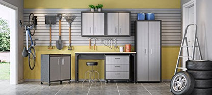 Manhattan Comfort Fortress Collection Convenient Durable Mobile Garage Chest Great for Tools and Supplies, Dark Charcoal Gray/Silver - color: Black/Grey, style: 3-Drawer
