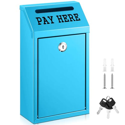 Yaocom Metal Money Cash Box,Light Blue,10.2 X 5.7 X 2.8 Inch - color: Light Blue, size: 10.2 x 5.7 x 2.8 Inch