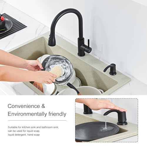 GAGALIFE Kitchen Sink Soap Dispenser - Matte Black, G080B-G - color: Matte Black, size: with Hose