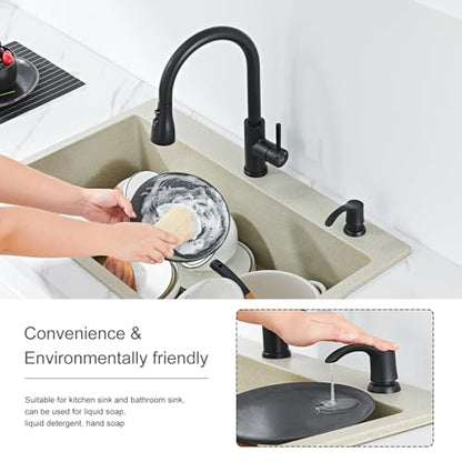 GAGALIFE Kitchen Sink Soap Dispenser - Matte Black, G080B-G - color: Matte Black, size: with Hose