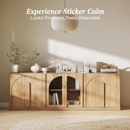 BELLEZE Bijou 3-Piece Modular Sideboard Buffet Cabinet - Camel - color: Bijou Camel Abb