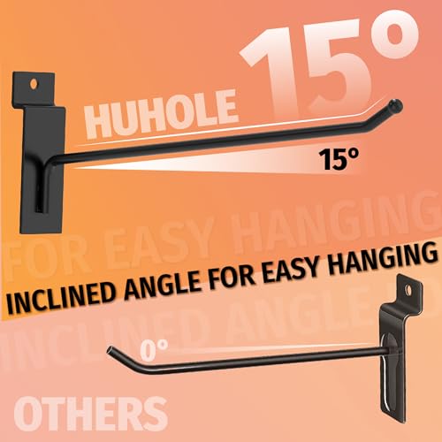 HUHOLE 32PC 8 Inch Slatwall Hooks Steel Hangers - style: Slatwall Hooks 8 Inch