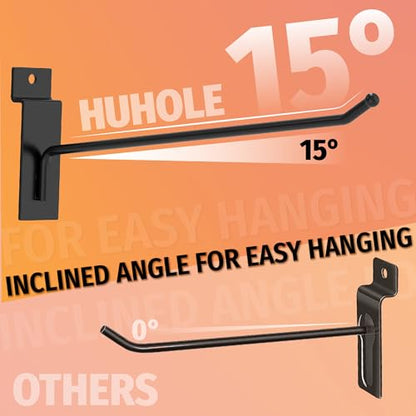 HUHOLE 32PC 8 Inch Slatwall Hooks Steel Hangers - style: Slatwall Hooks 8 Inch