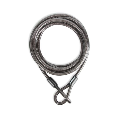 Kwikset Looped End Security Cable, 15 ft, 1/2 in Diameter, Steel, Black - size: 1/2" Diameter