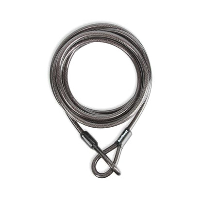 Kwikset Looped End Security Cable, 15 ft, 1/2 in Diameter, Steel, Black - size: 1/2" Diameter