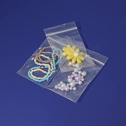 iMailer - 1000 Count - 3" x 4" Small Plastic Bags - Clear Reclosable Zip Bags 2 Mil with Lock Seal Zipper for Coins, Jewelry, Snacks, Treats, Seeds, Party Favors - size: 3" x 4"