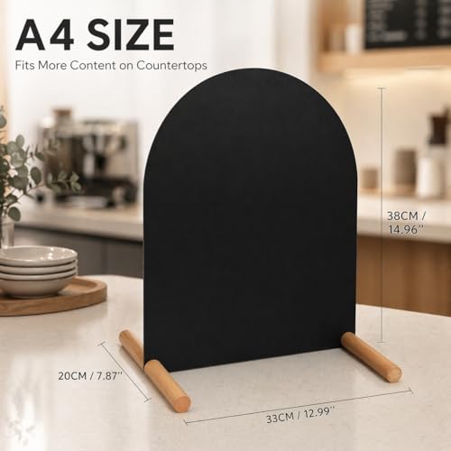 Tabletop Menu Display Stand with Magnetic Letters and Writable Board - size: A4 Horizontal (13 × 7.9 in)