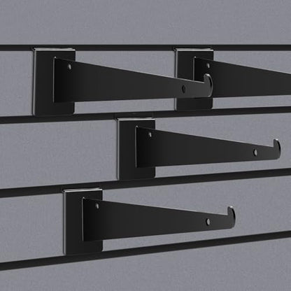 18 Pack Slat Wall Shelf Brackets with Lip, 12" Slatwall Shelf Bracket - size: 12inch-18pcs